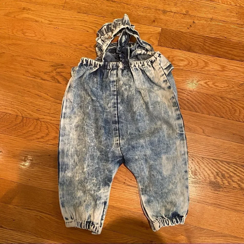 7 For All Mankind Acid Wash chambray Romper 3-6 months NWT